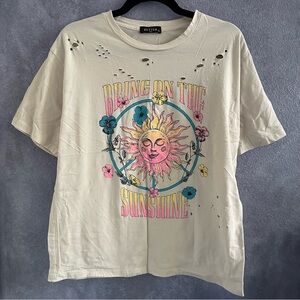 Zutter Oversized Distressed Graphic Tee (Used — Excellent) • Size: S